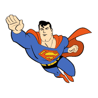 Superman cartoon vector logo