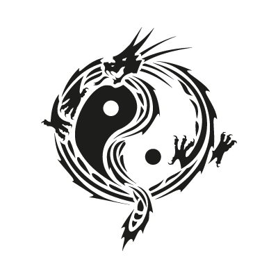 Yin yang dragon vector