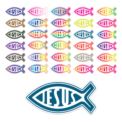 Jesus Fish symbol vector logo